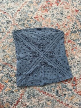 Blue Bandana Print Tube Top